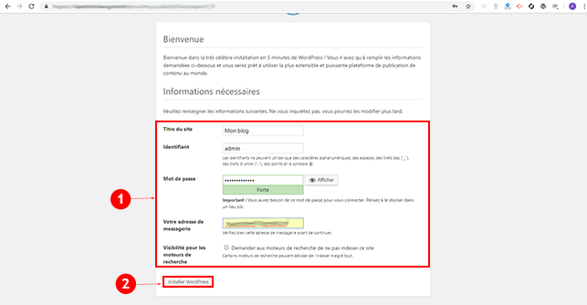 installer WordPress sur cPanel