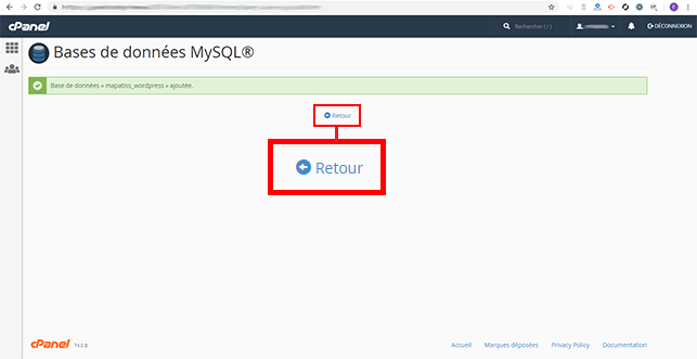 installer WordPress sur cPanel