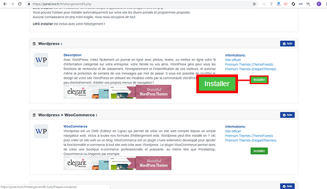 installer wordpress