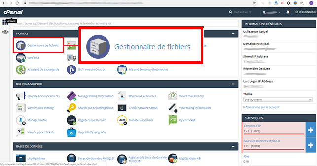 installer WordPress sur cPanel