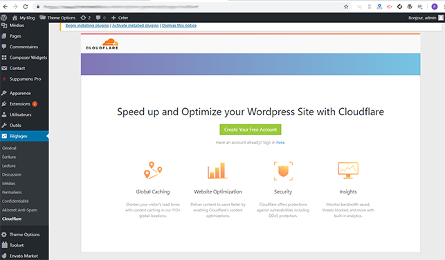 installer Cloudflare