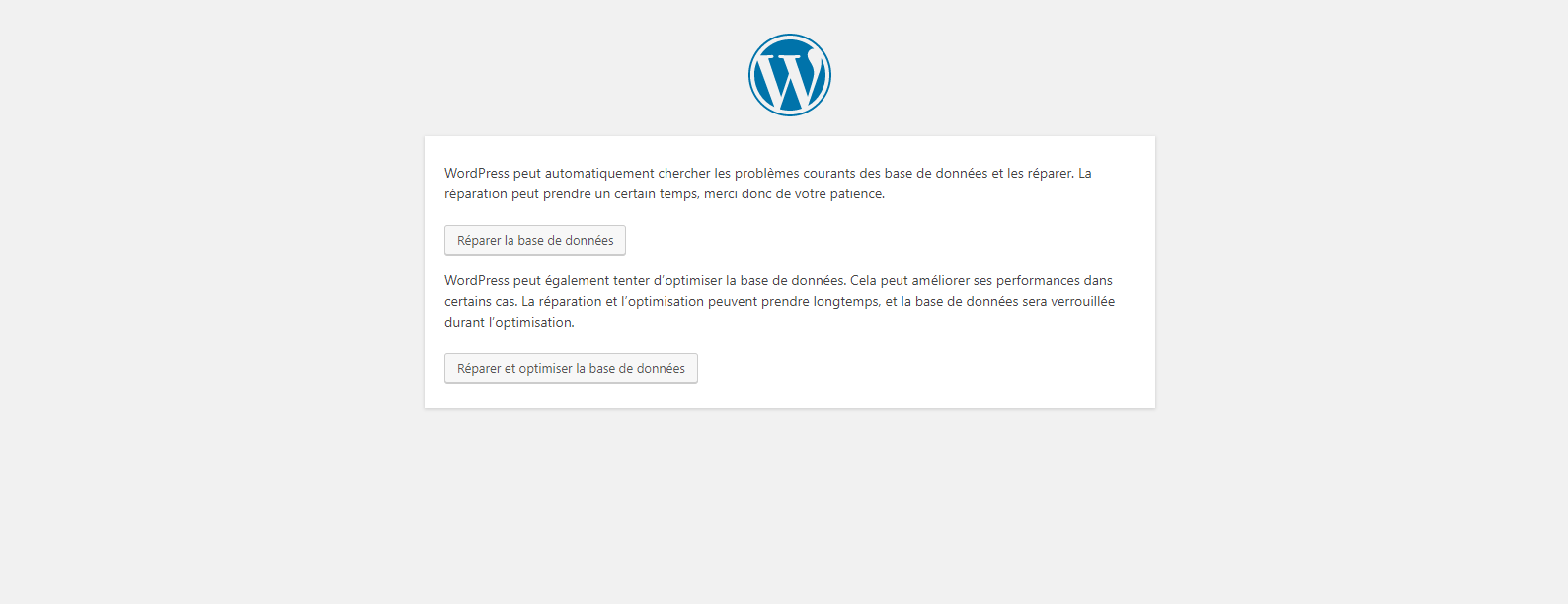 erreur de connexion à la base de donnée