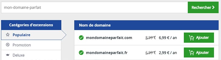 recherche extensions