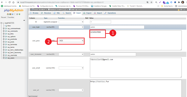 changer votre mot de passe WordPress