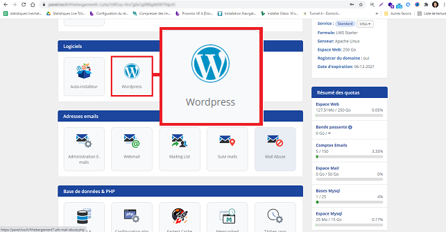 hebergement WordPress
