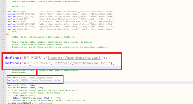 Modifier le nom de domaine WordPress