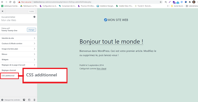 CSS additionnel WordPress