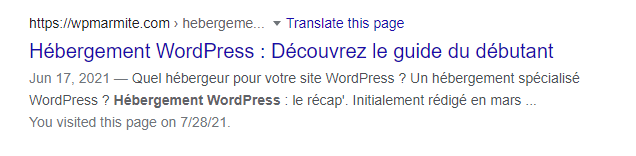 méta-description dans WordPress