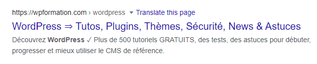 méta-description page d'accueil dans WordPress