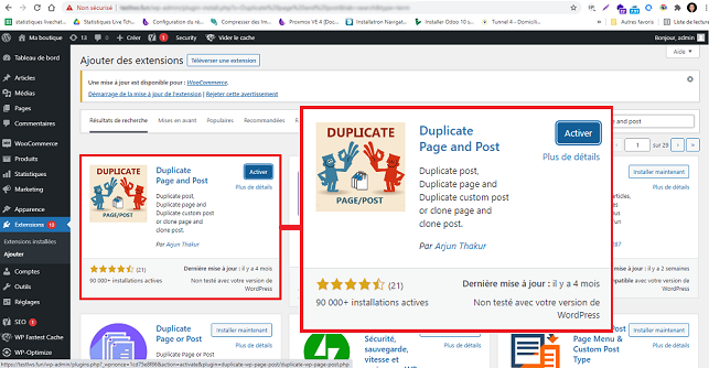 Plugin dupliquer une page WordPress