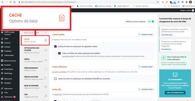 configurer WP Rocket