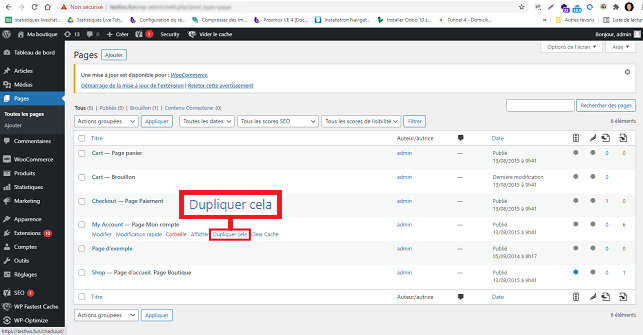 dupliquer une page WordPress
