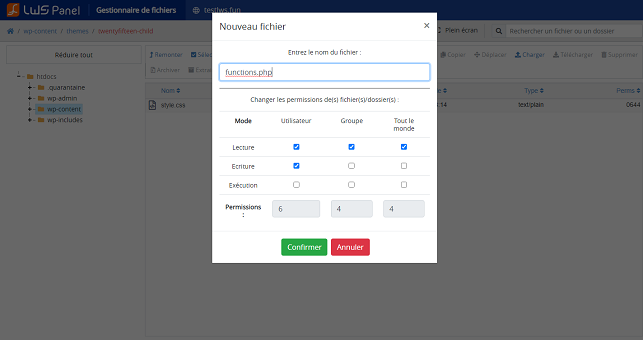 installer un thème enfant WordPress
