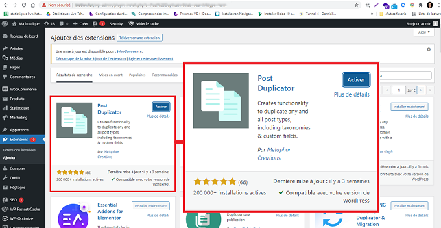 dupliquer une page WordPress